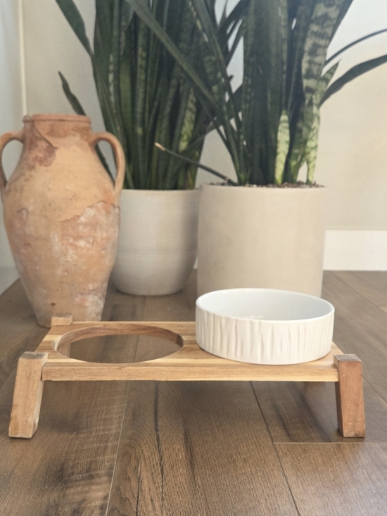 Reddy Other - Reddy Elevated Dog Bowl - Wood Stand & Ceramic Bowl